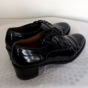PERTINI Black patent heeled Oxford shoes Size 7